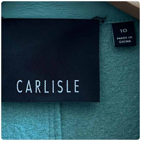 Carlisle Wool Blend Mixed Media Jacket Size 10 Medium Seafoam Color - Picture 9 of 11